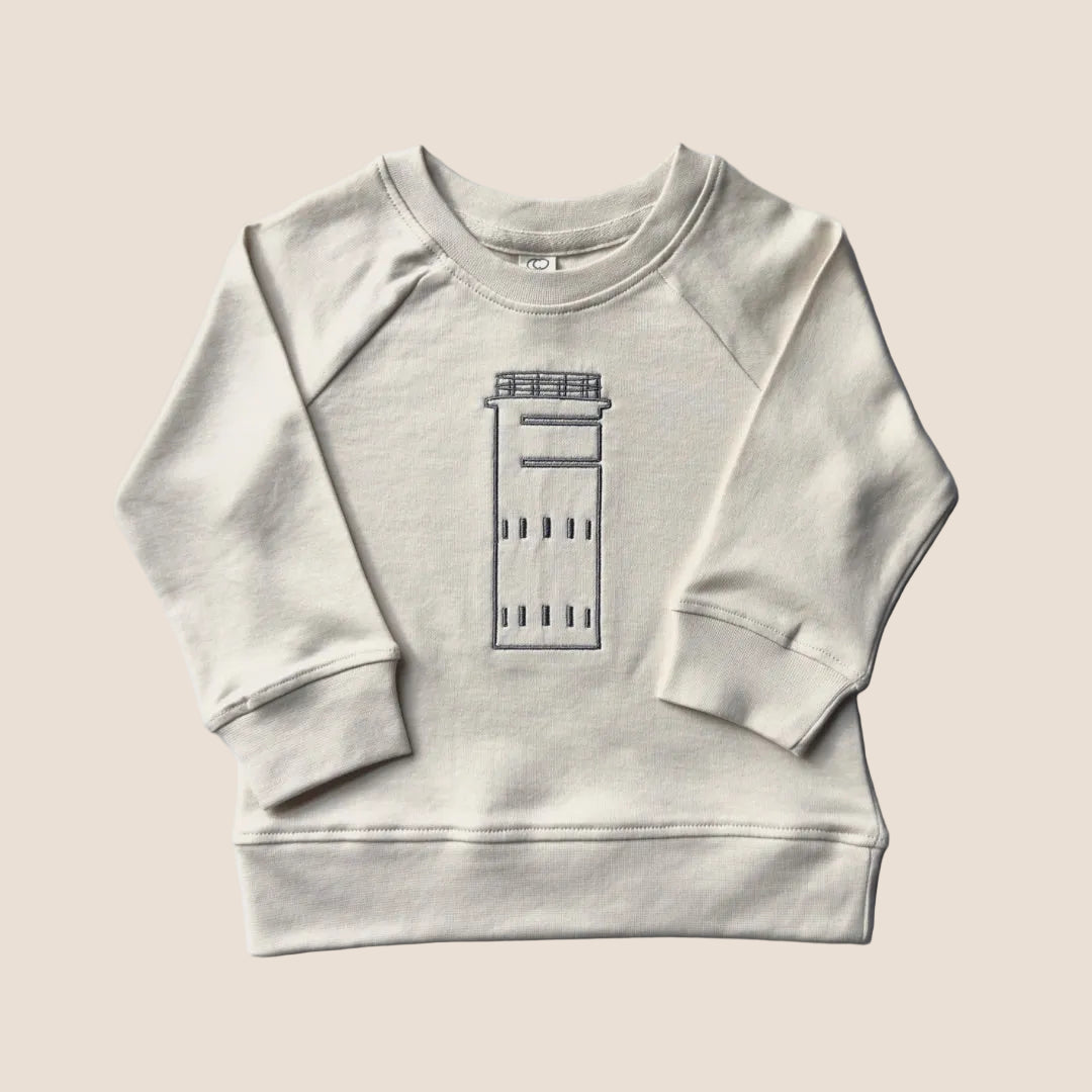 Beige sweatshirt with a design on a beige background