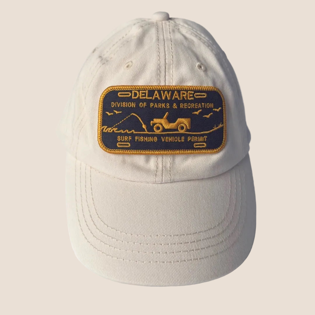 Beige cap with a Delaware Division of Parks & Recreation patch on a light gray background