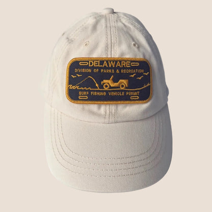 Beige cap with a Delaware Division of Parks & Recreation patch on a light gray background